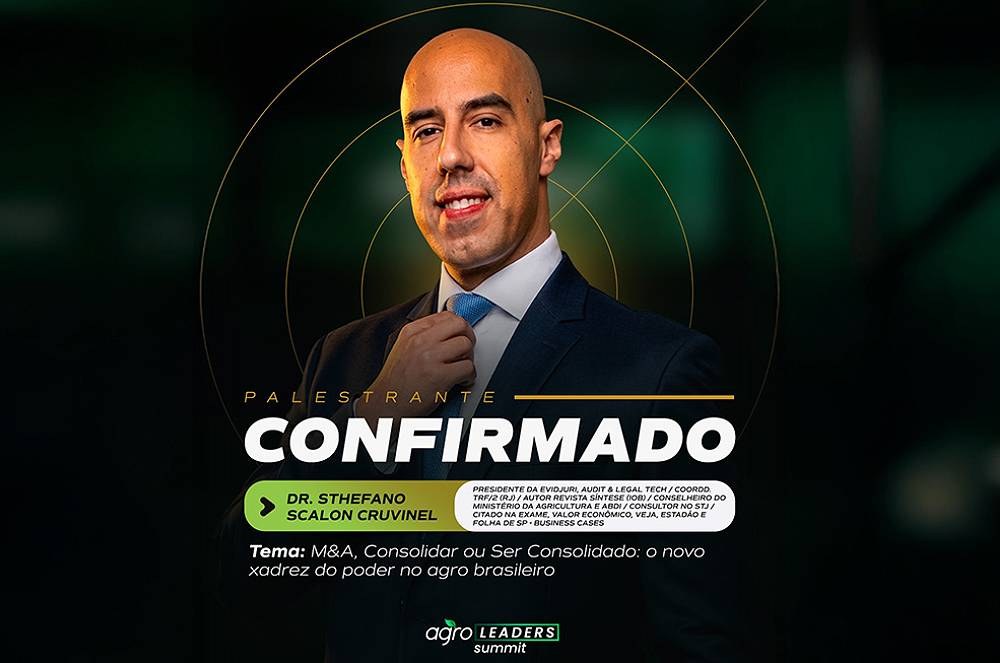 Sthefano Cruvinel CEO da EvidJuri participará do Agro Leaders Summit para discutir estratégias de M&A no agronegócio
